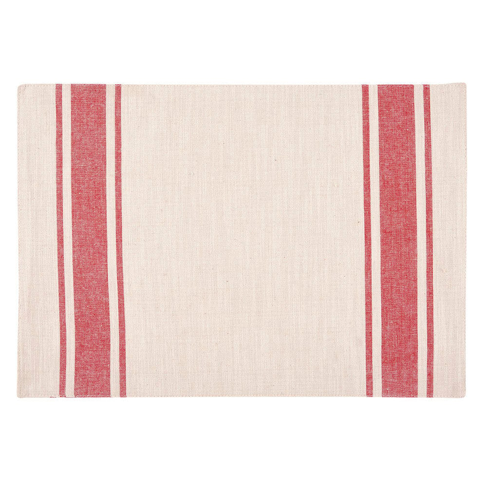 Red Striped Fabric Ezra Placemat, 13 x 19