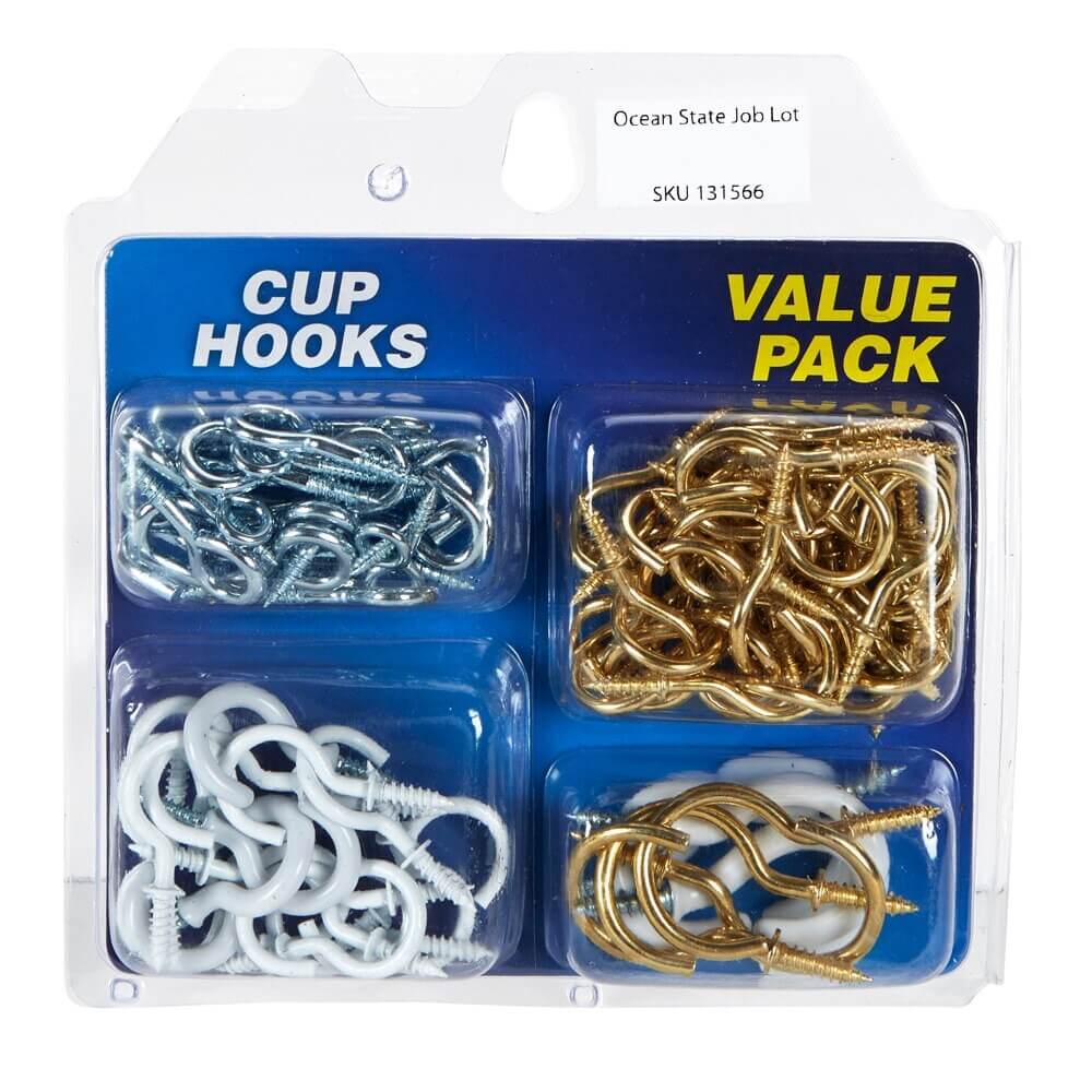 Cup Hooks Value Pack, 92-Count