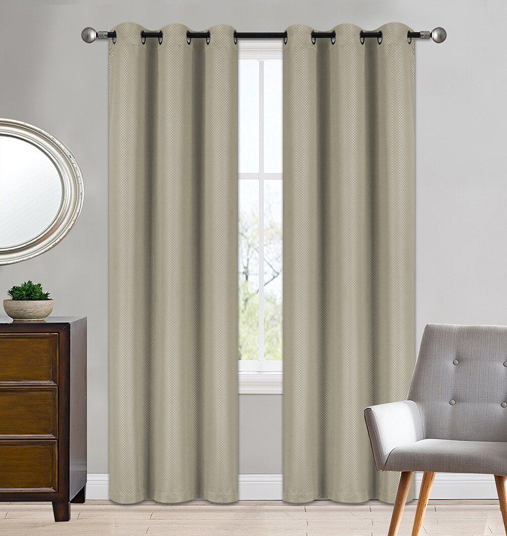 Soft Home 37"x84" Energy Saving Woven Blackout Curtains with Grommets, 2-Count