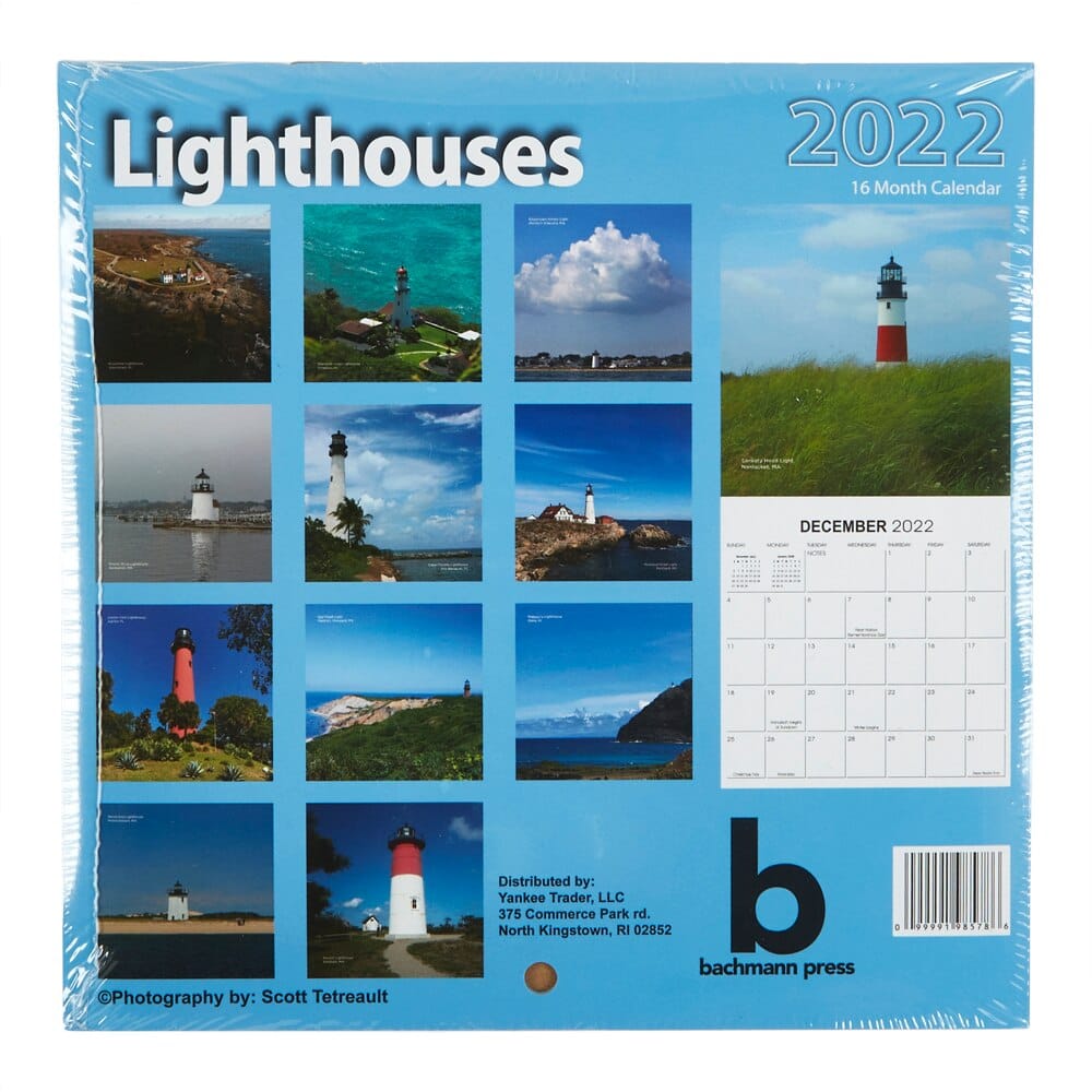 2022 Lighthouses Themed 16-Month Wall Calendar, 6" x 6"