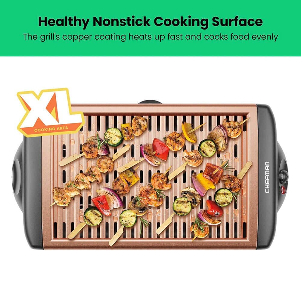 Chefman Smokeless Indoor Nonstick Tabletop Electric Grill