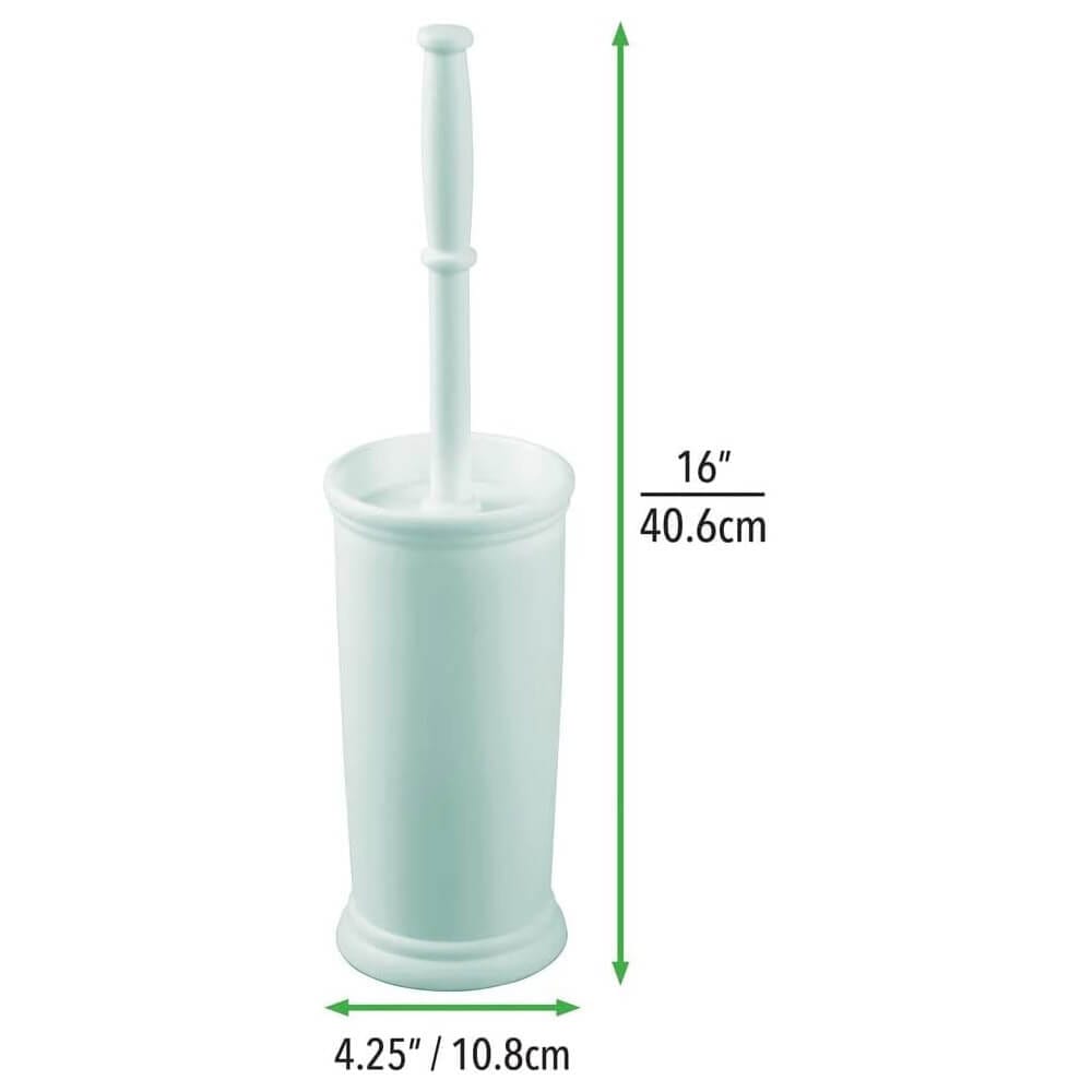 mDesign Compact Toilet Brush/Oval Waste Can Combination Set, Mint Green