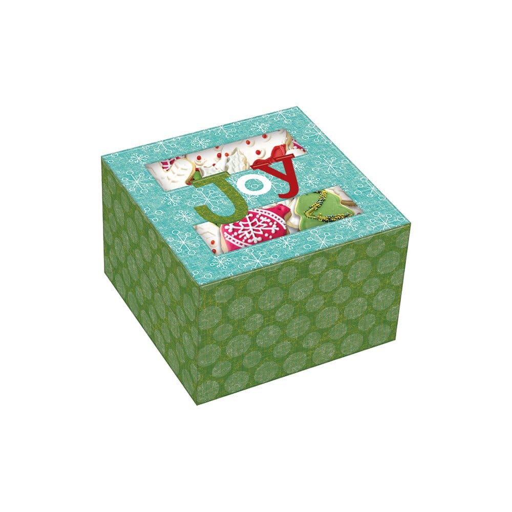 Small Square Christmas Gift Box with Window, 4.5"
