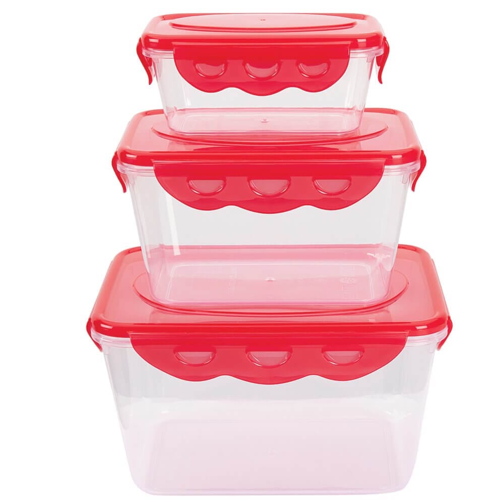 Think Fresh Easy Lock Airtight Food Containers, 3 Piece