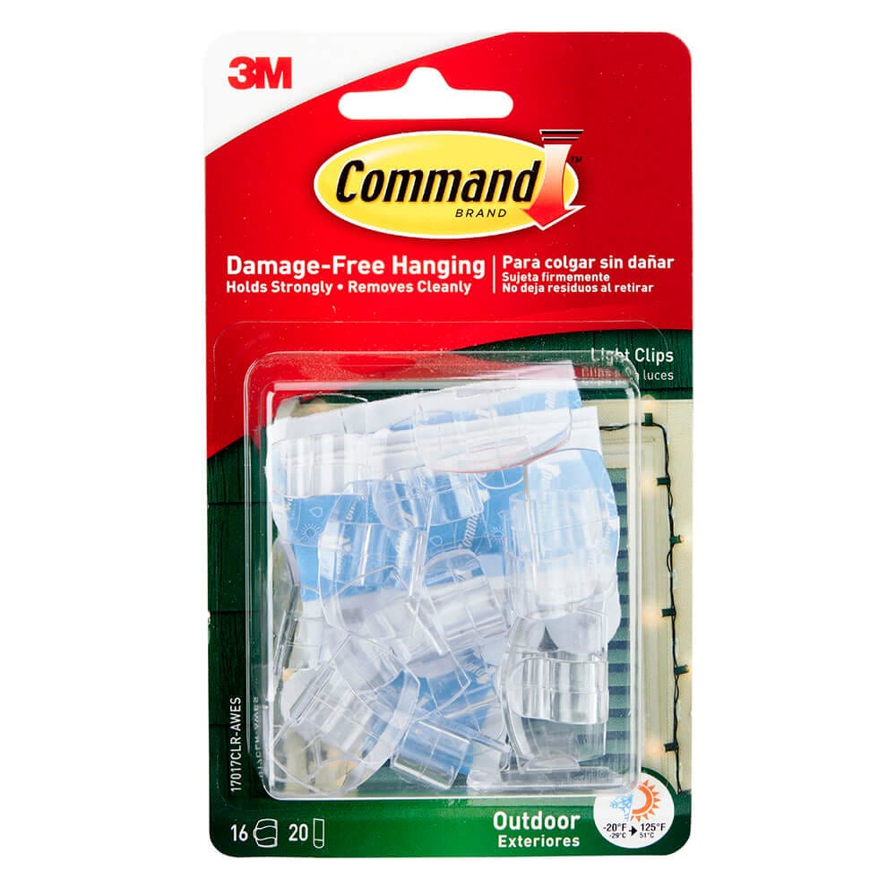 3M Command Outdoor Light Clips, 13 Count