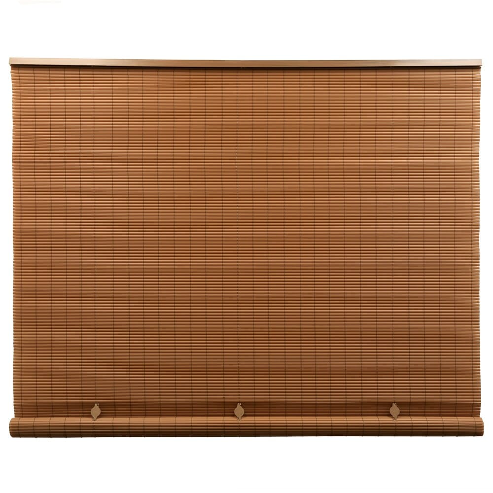 Indoor/Outdoor Wood PVC Cord Free Roll-Up Blind, 72"