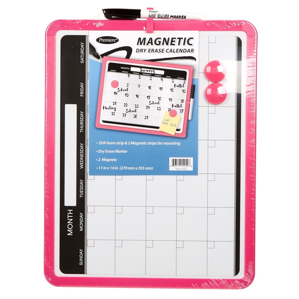 Premiere Magnetic Dry Erase Board Calendar, 14"
