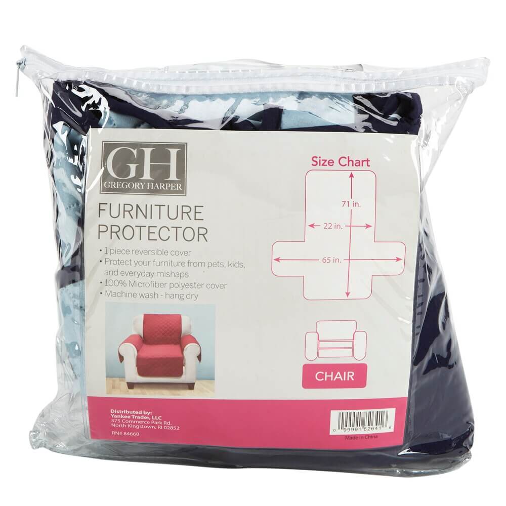 Gregory Harper Reversible Solid Color Chair Protector, 71" x 65"