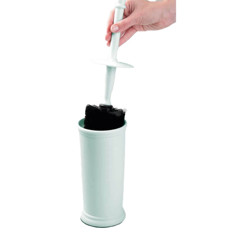 mDesign Compact Toilet Brush/Oval Waste Can Combination Set, Mint Green