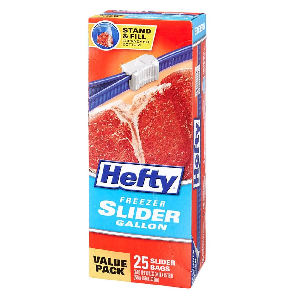 Hefty Freezer Gallon Slider Bags, 25 Count