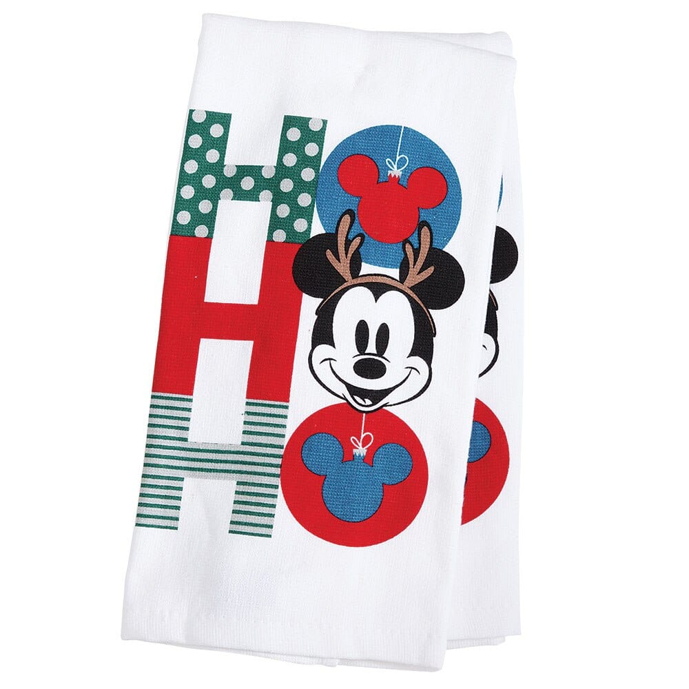 Disney Mickey Mouse and Minnie Mouse Christmas Kitchen Towels, 2-Count