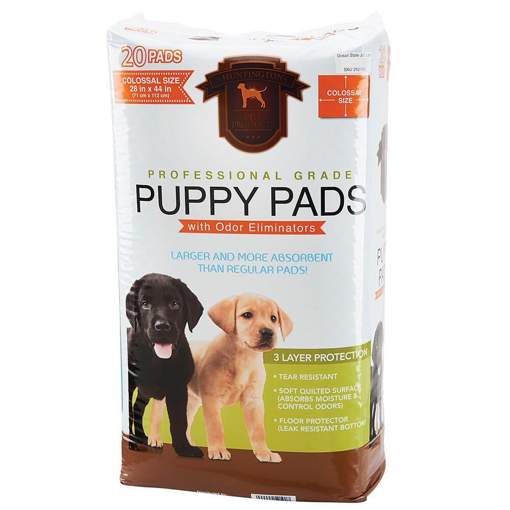 Huntington Pet Products Professional Grade Colossal 28"x44" Puppy Pads with Odor Eliminators, 20 Count