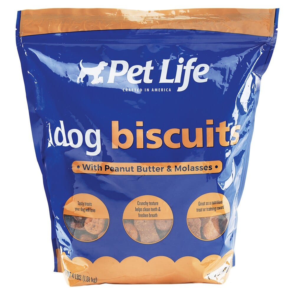 Pet Life Peanut Butter & Molasses Dog Biscuits, 4 lbs