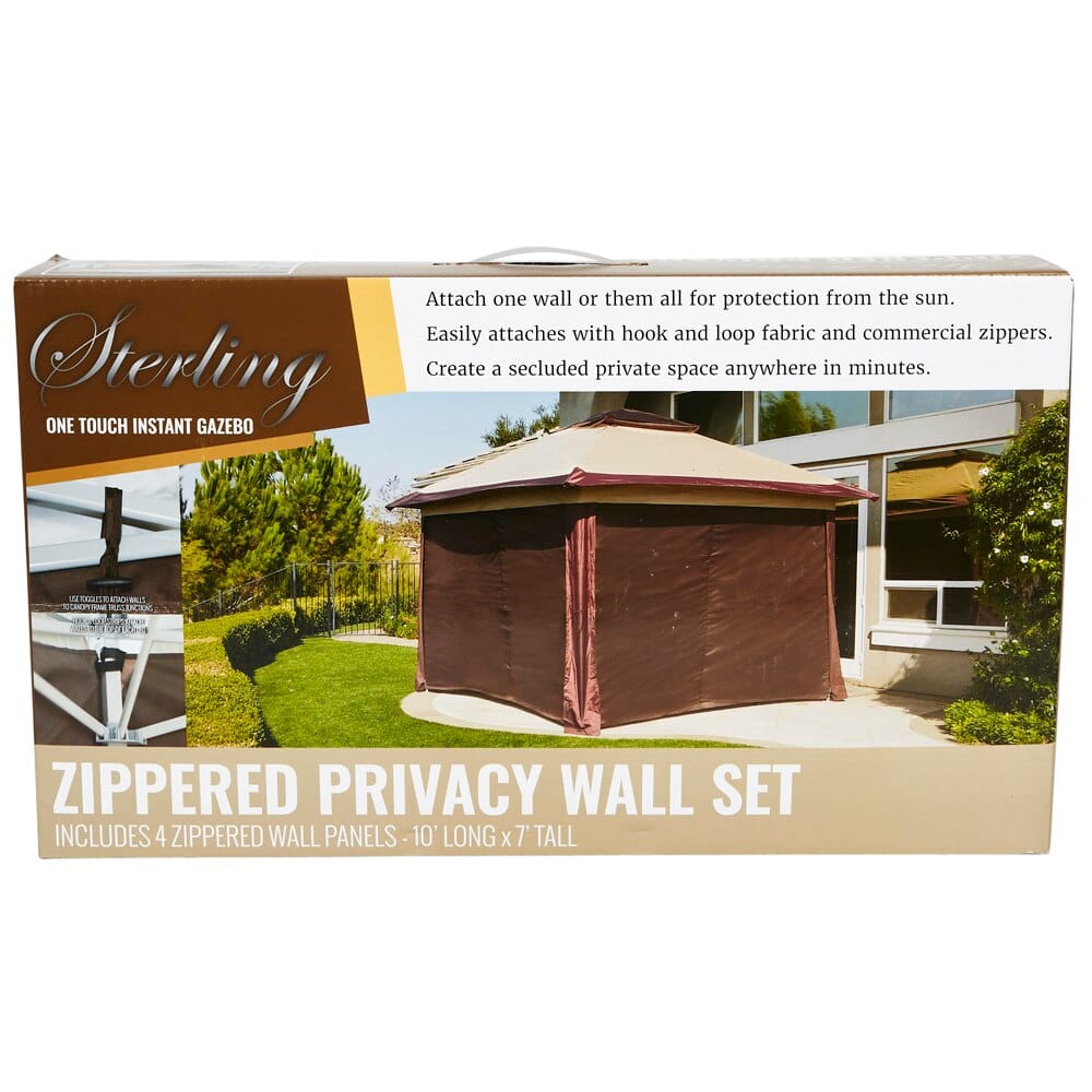 Sterling 10'x10' Zippered Gazebo Privacy Panel Set, 4 Count