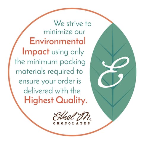 Sustainability Seal - We strive to minimize our environmental impact by using the minimal plastic necessary to deliver product in the highest quality