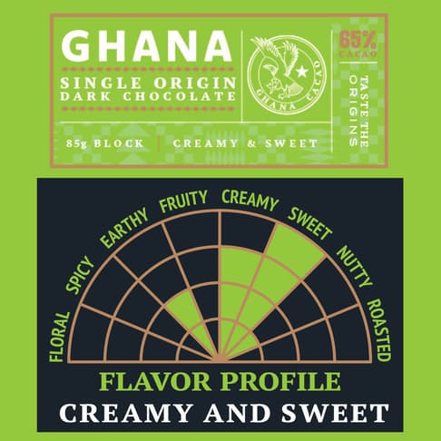 Ethel M Reserve Single Origin Dark Chocolate Bar - Cacao from Ghana - Flavor Profile - Creamy and Sweet - 65% Cacao