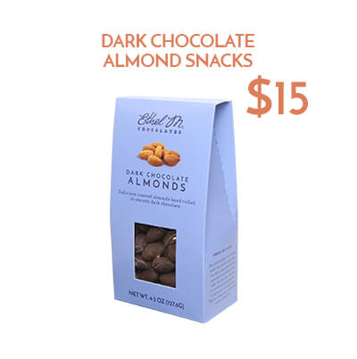 dark chocolate almonds $15usd