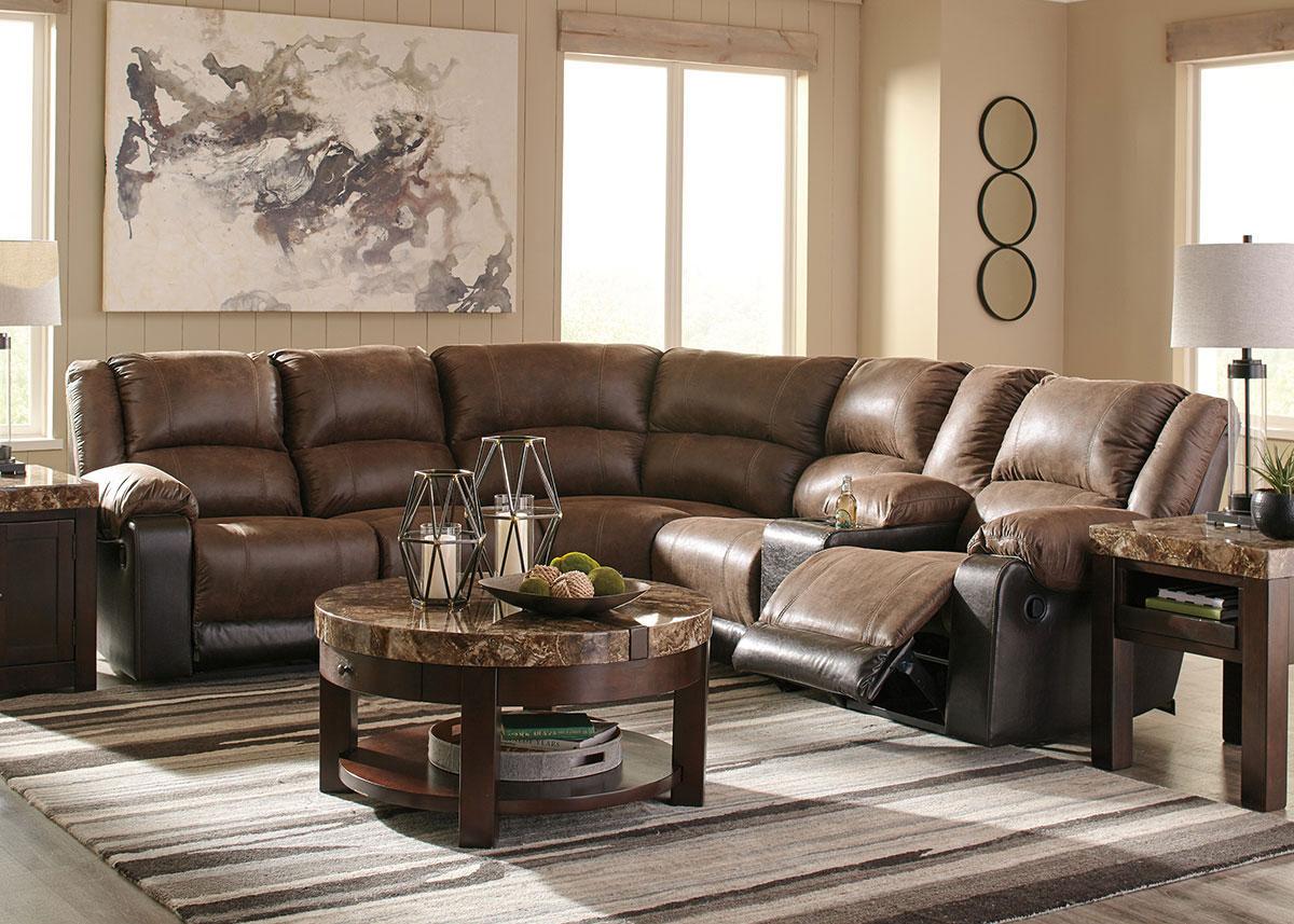 York Coffee 6 Pc Sectional W Two Armless Chairs