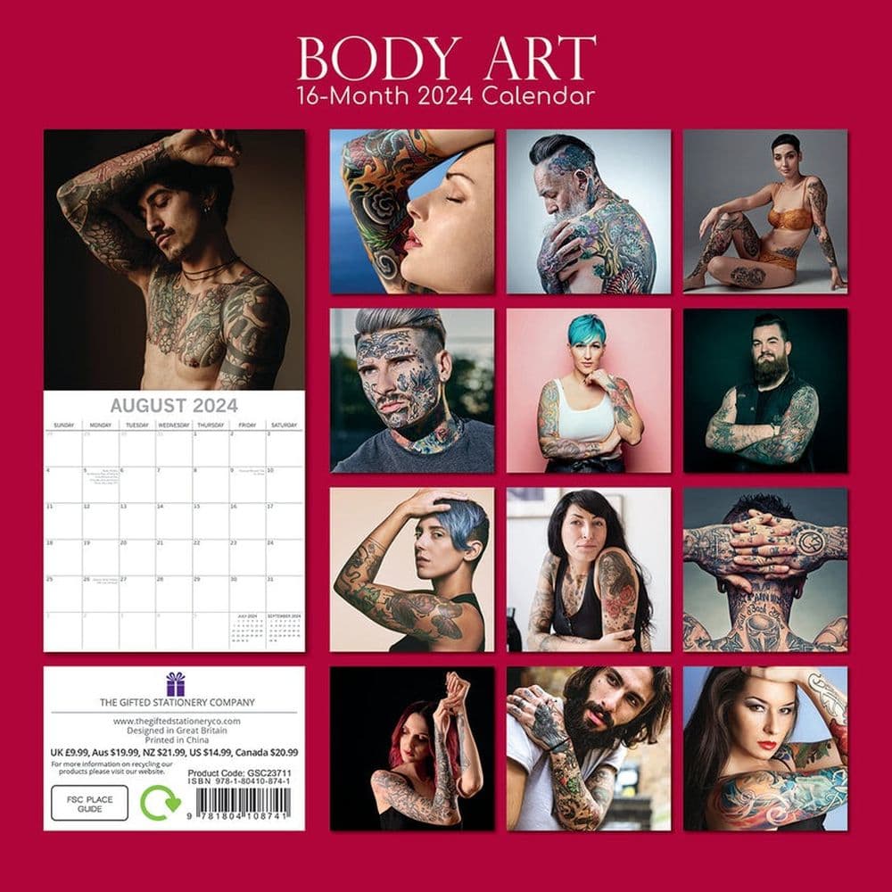 Body Art 2024 Wall Calendar First Alternate Image width=&quot;1000&quot; height=&quot;1000&quot;