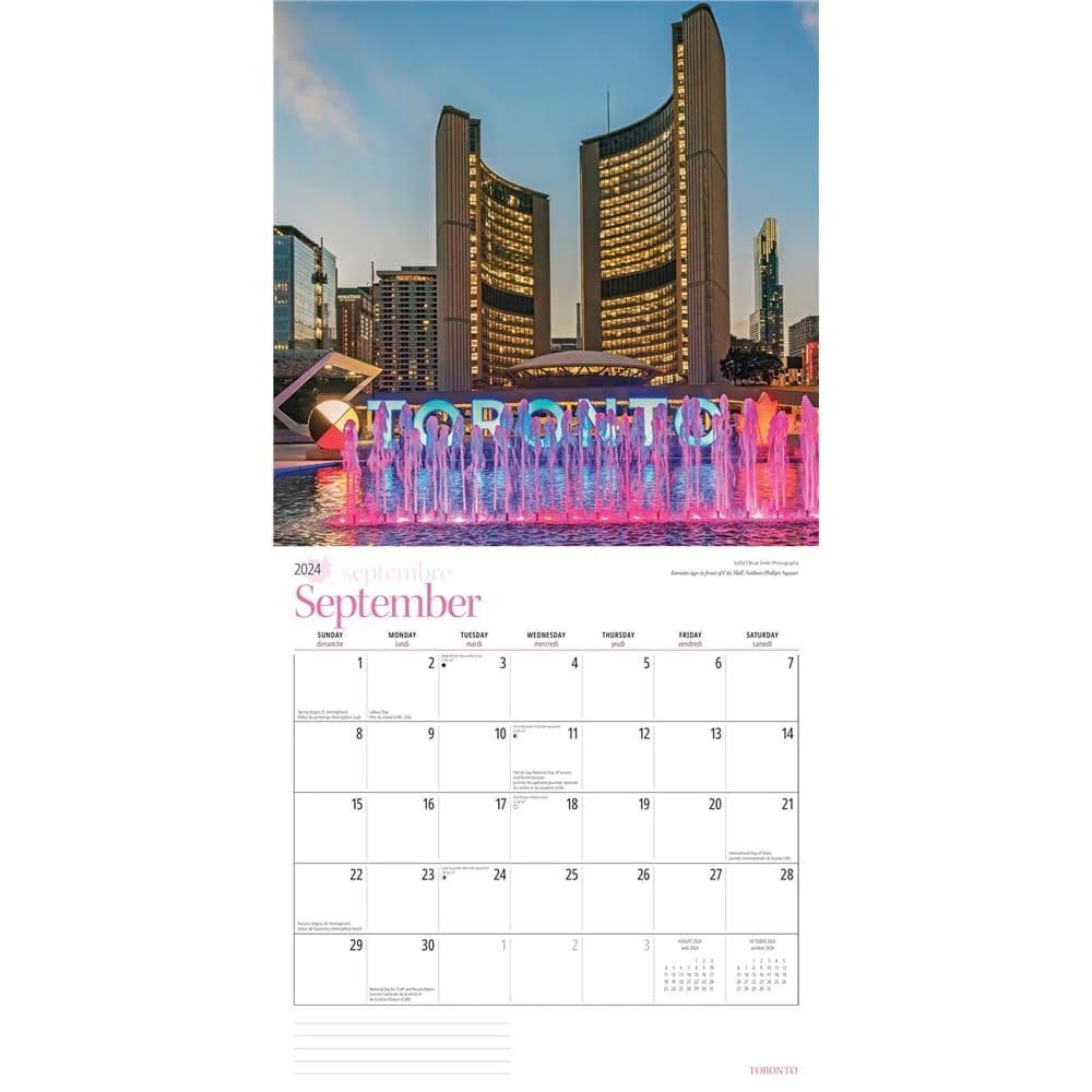 Toronto 2024 Wall Calendar September