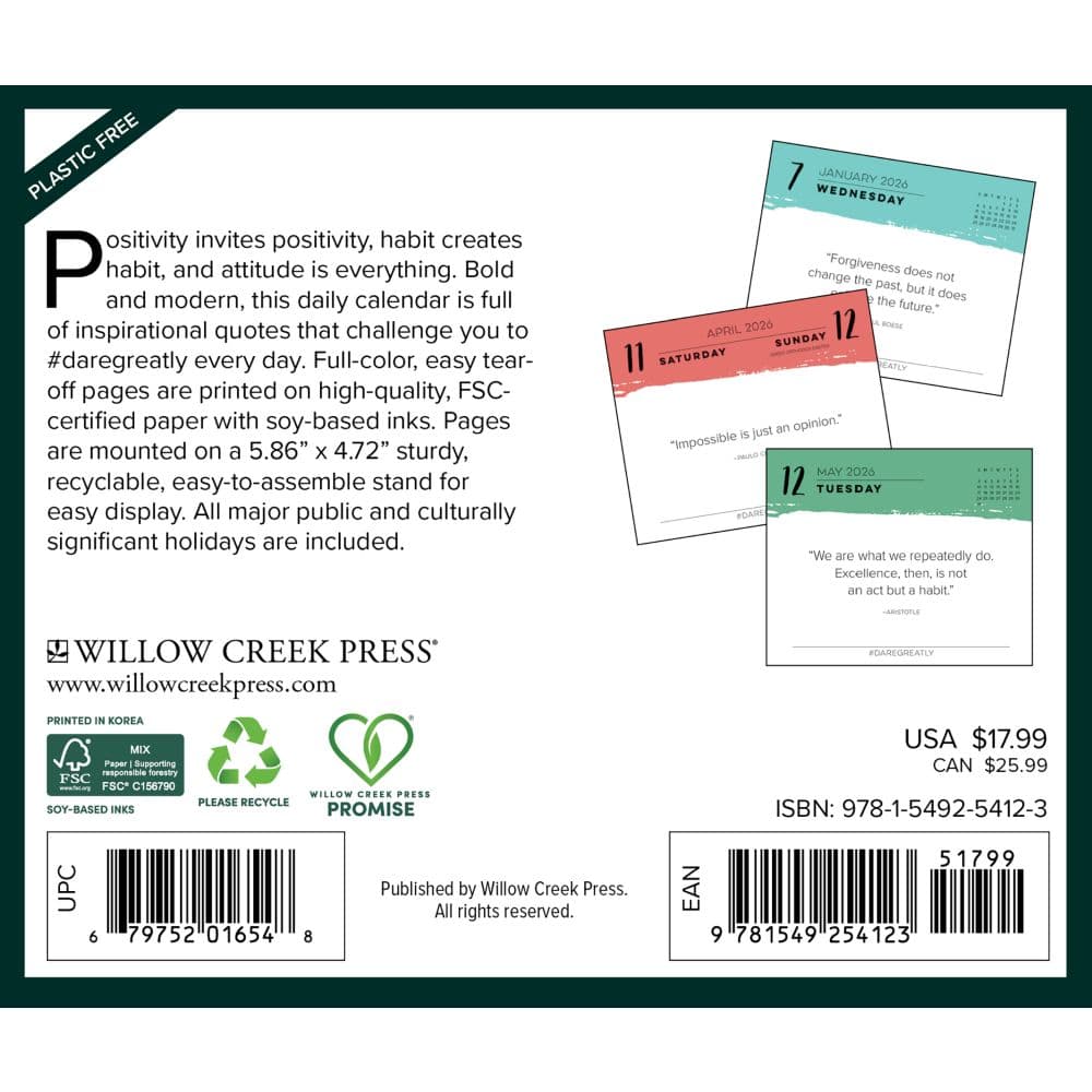 Dare Greatly 2026 Desk Calendar First Alternate Image