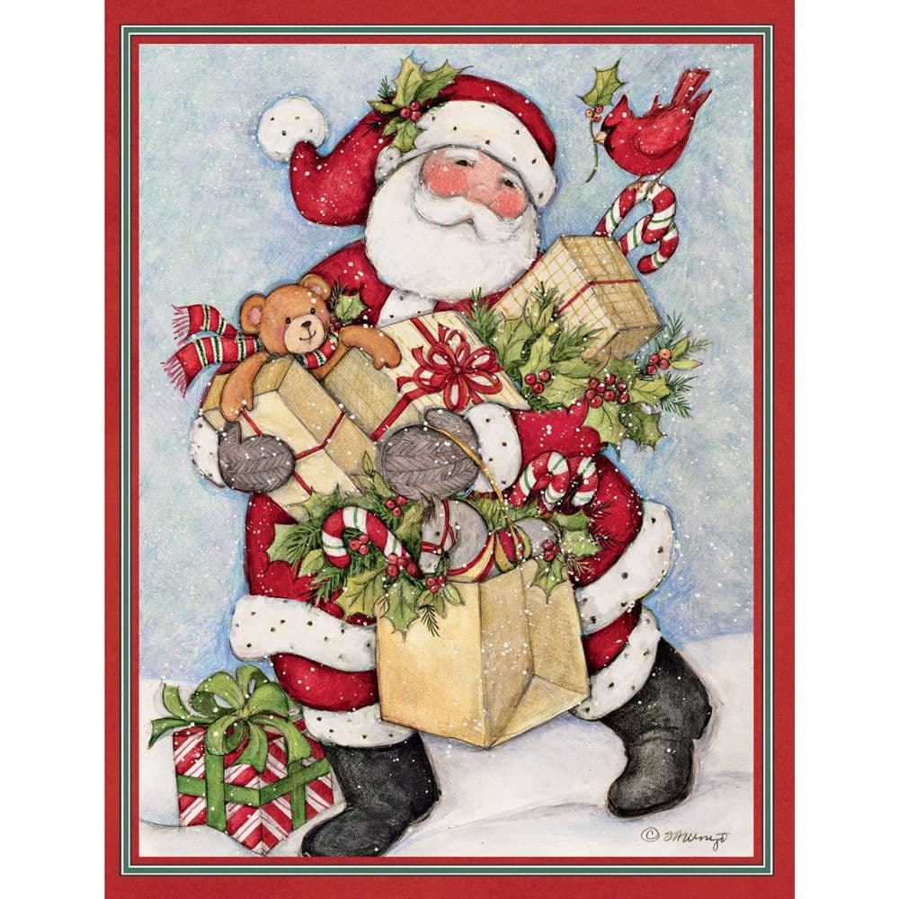 Candy Cane Snowman &amp; Santa Assorted Boxed Christmas Cards - Calendars.com