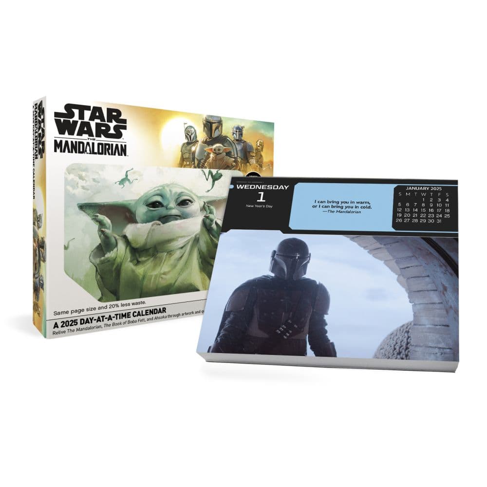 Mandalorian The Child Star Wars 2025 Desk Calendar