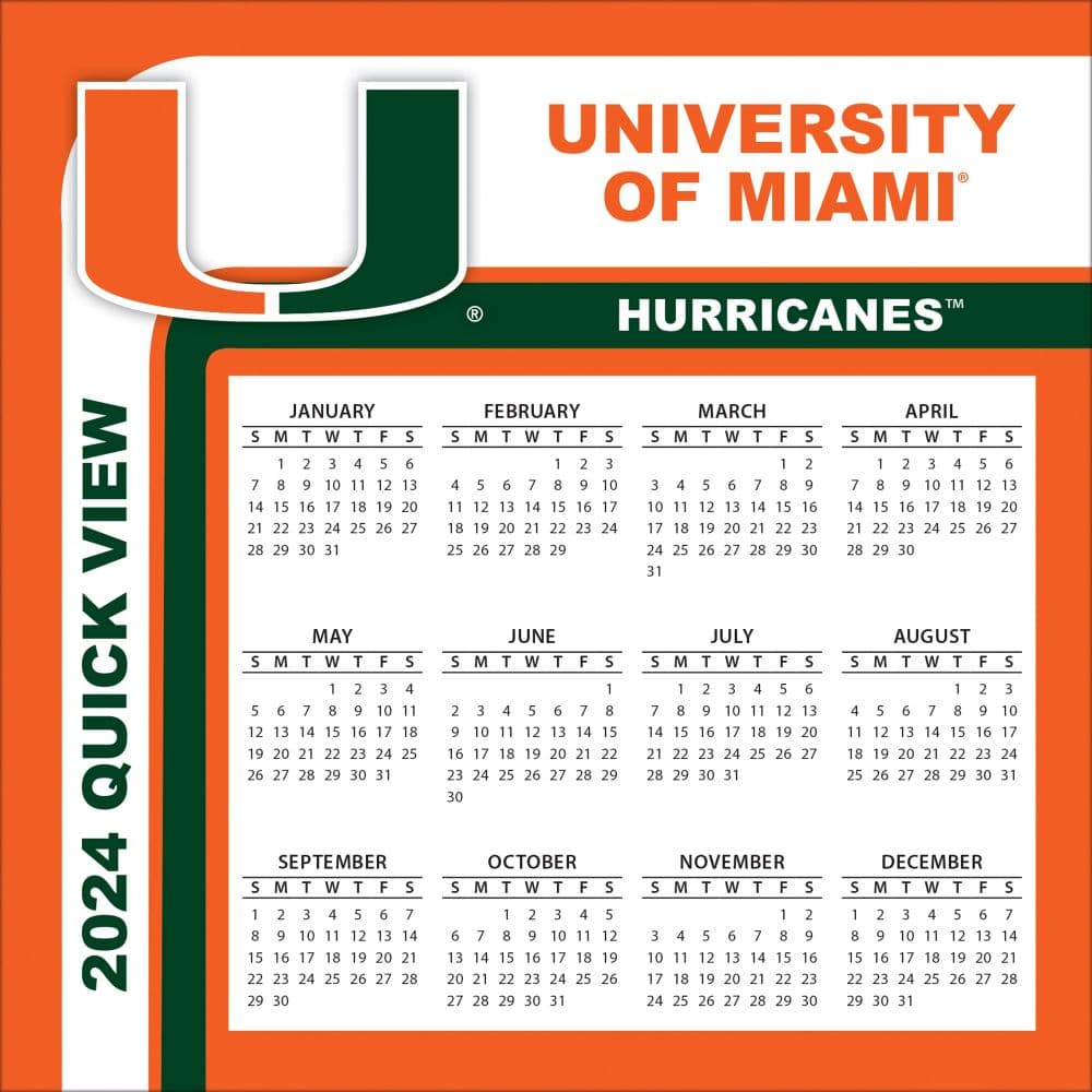 Miami Hurricanes 2024 Desk Calendar Fourth Alternate Image width=&quot;1000&quot; height=&quot;1000&quot;