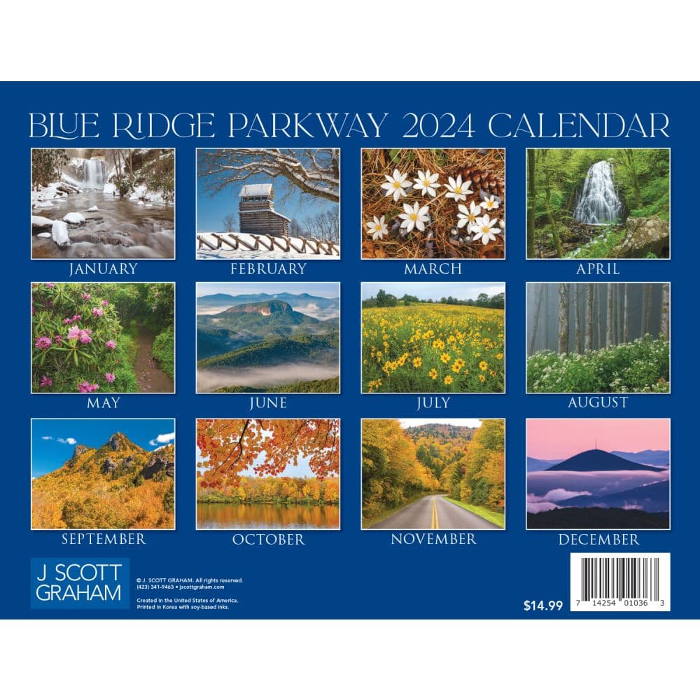 Blue Ridge Parkway 2024 Wall Calendar Alternate Image 1