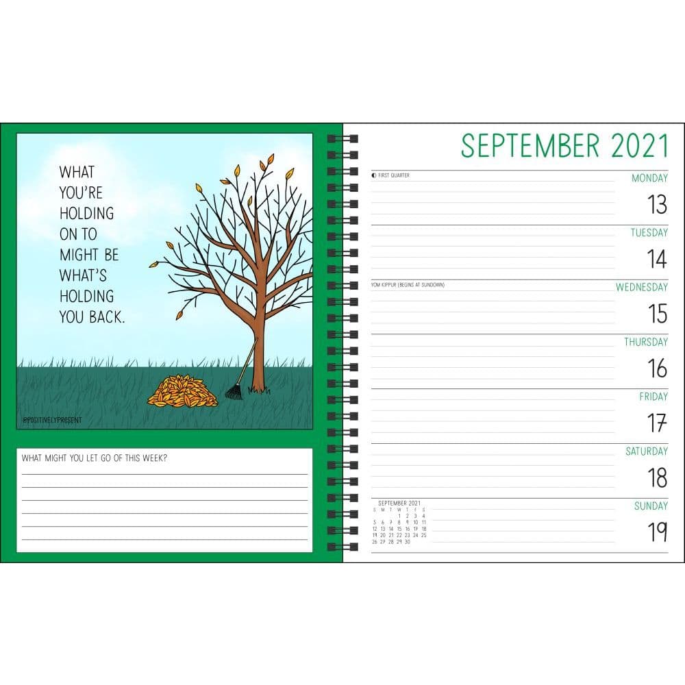 Positively Present 16-Month 2021-2022 Monthly Weekly Planner Calendar