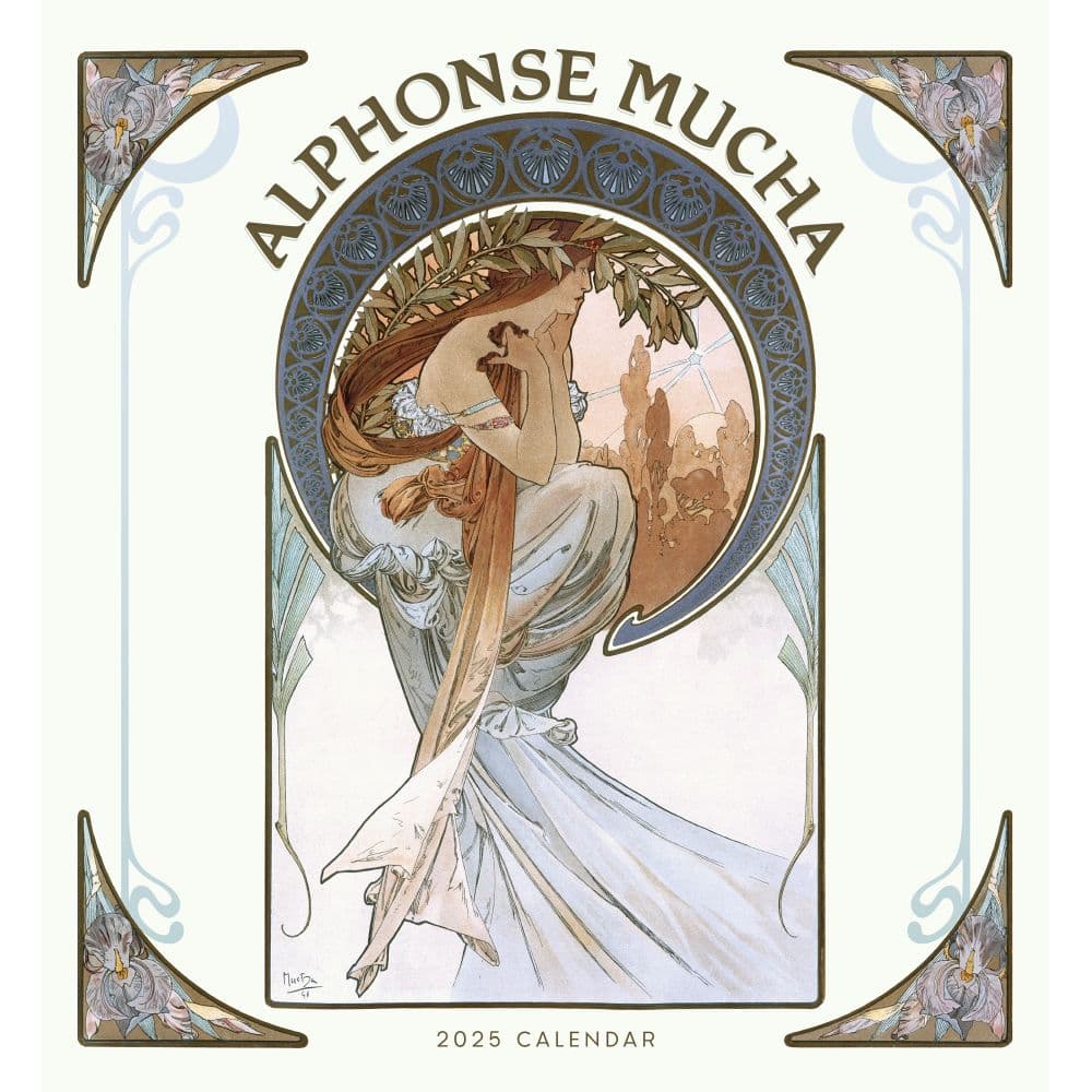 Mucha 2025 Wall Calendar  Main Image