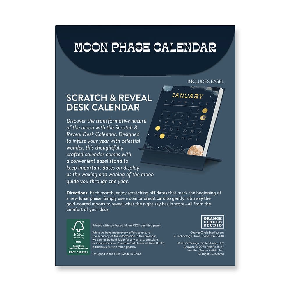 Scratch and Reveal Moon Phases 2026 Desk Calendar First Alternate Image
