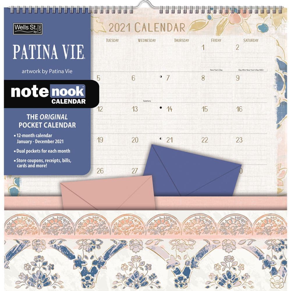 Patina Vie Note Nook Pocket Wall Calendar by Patina Vie
