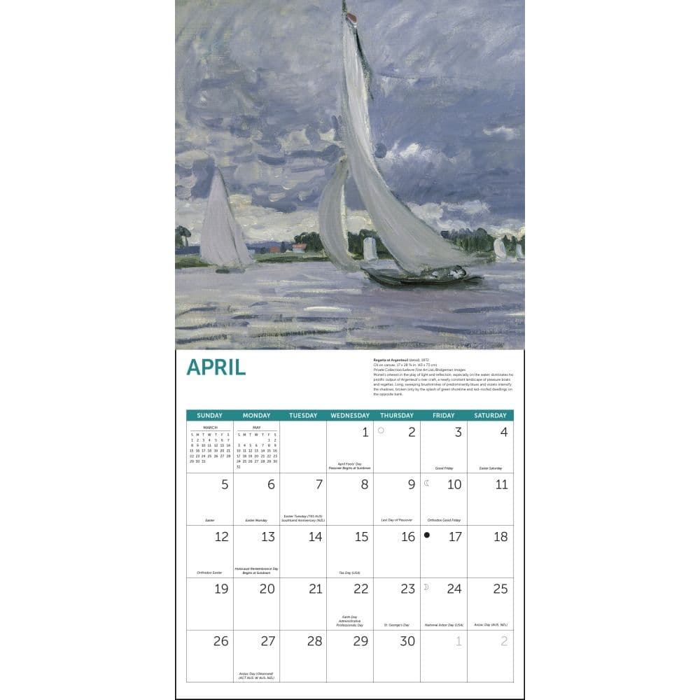 Monet At Sea 2026 Wall Calendar Second Alternate Image