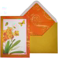 image Orange Orchids Birthday Card