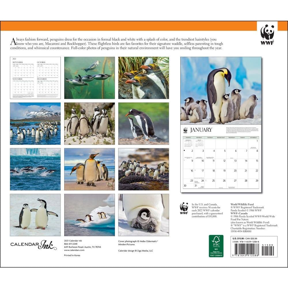 Penguins Promotional Schedule 2022 2023 Penguins Wwf 2022 Wall Calendar - Calendars.com