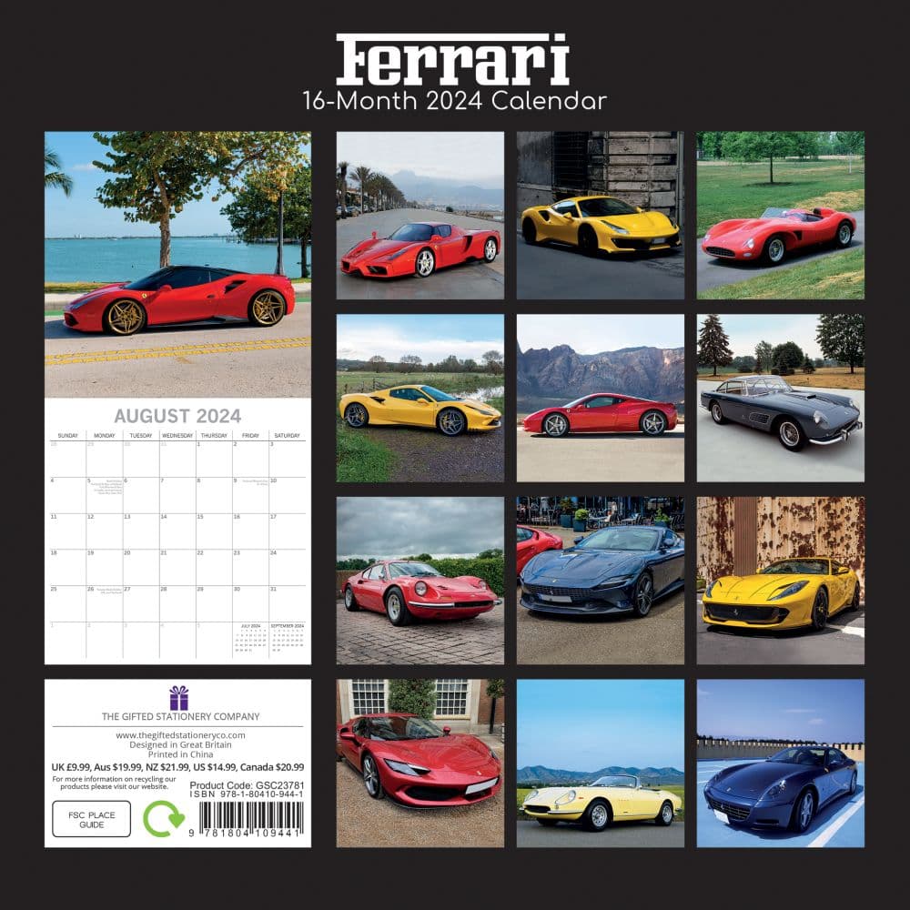Ferrari 2024 Wall Calendar