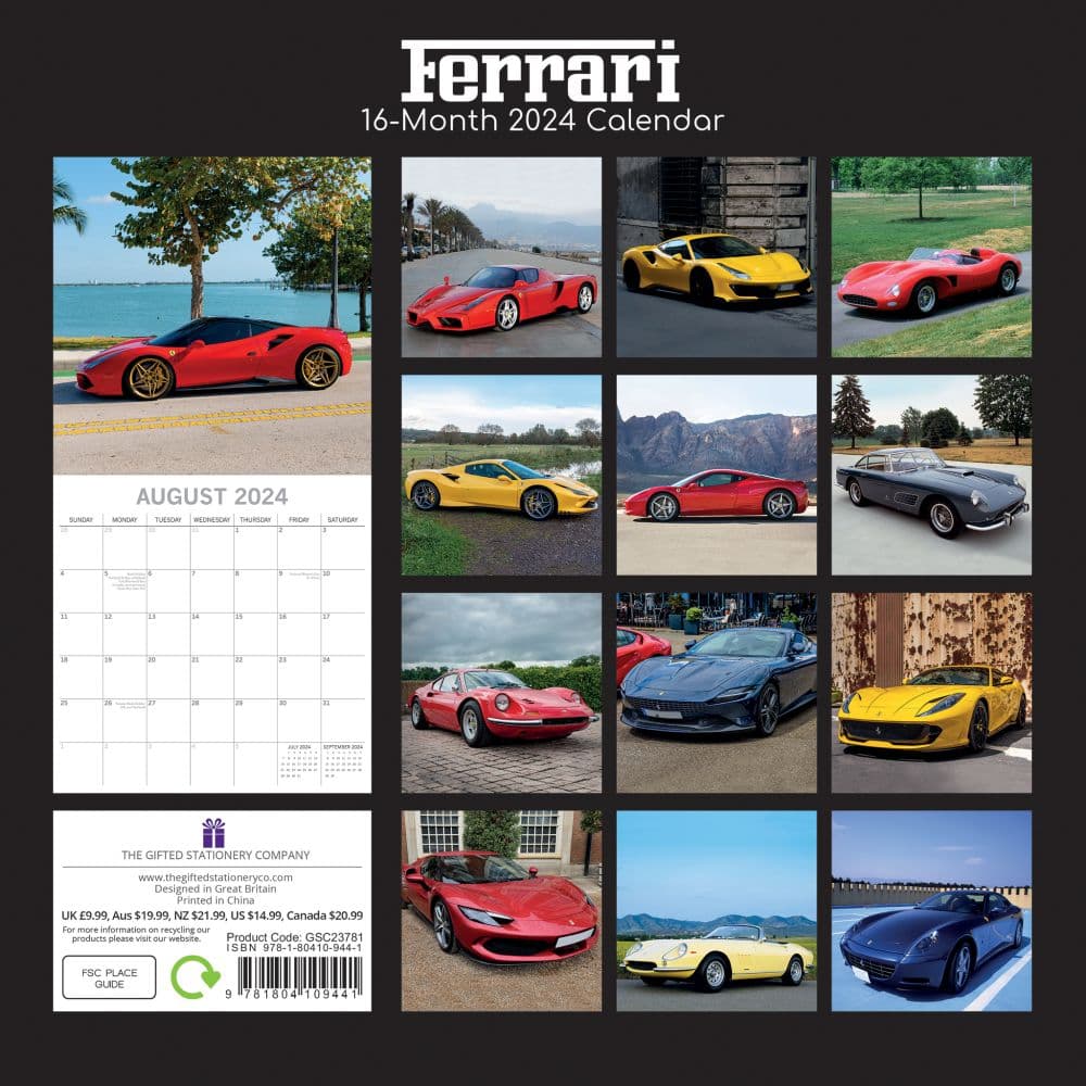 Ferrari 2025 Wall Calendar