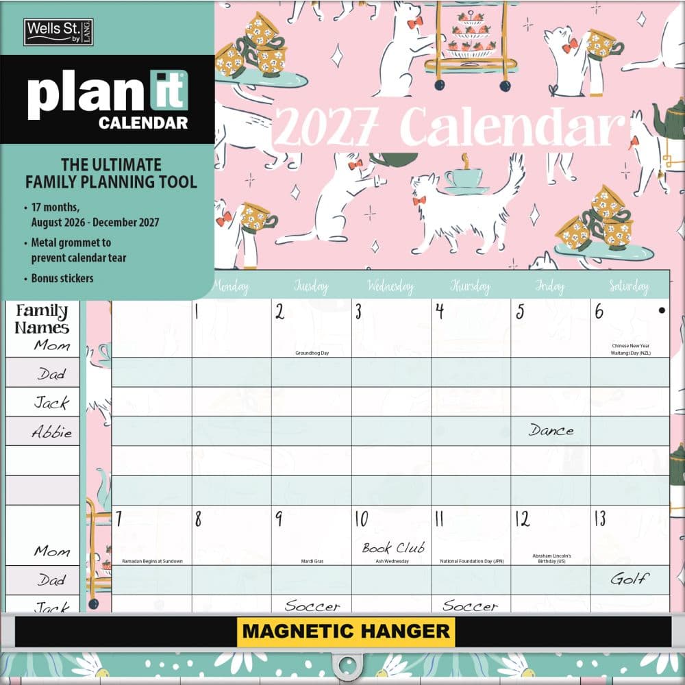image Pawsome Pets 2027 Plan-It Plus Wall Calendar