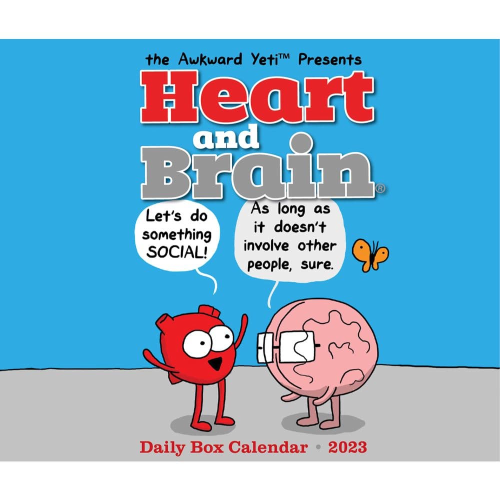 Heart and Brain Awkward Yeti 2023 Desk Calendar - Calendars.com