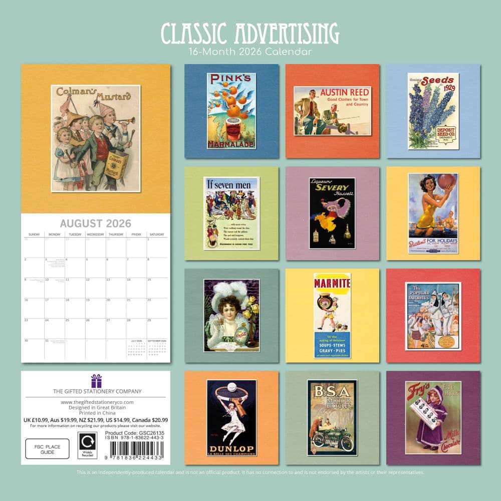 Classic Advertising 2026 Wall Calendar First Alternate Image