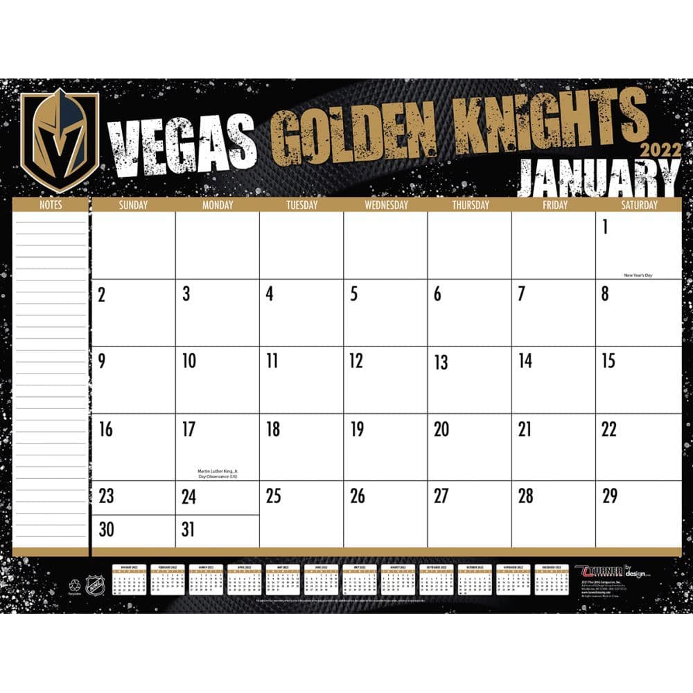 Golden Knights Calendar Dione Frankie