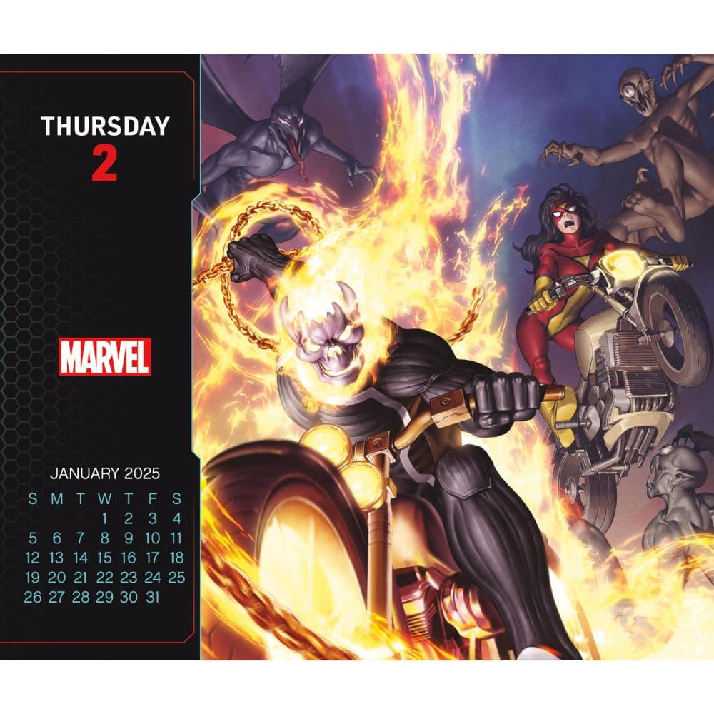 Marvel History 2025 Desk Calendar Third Alternate Image width="1000" height="1000"