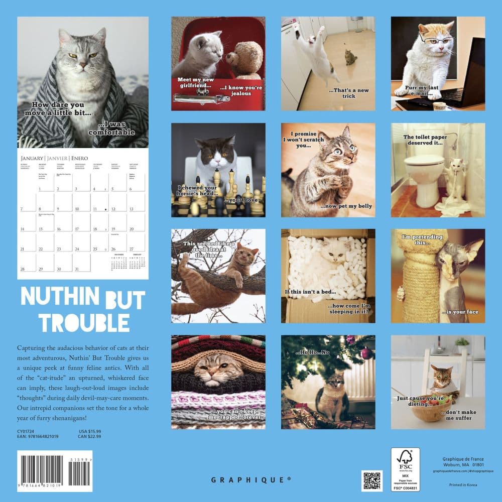 Nuthin But Trouble 2024 Wall Calendar First Alternate Image width=&quot;1000&quot; height=&quot;1000&quot;