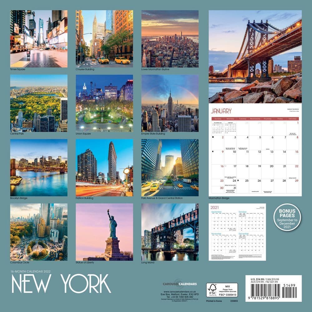 New York 2022 Wall Calendar - Calendars.com