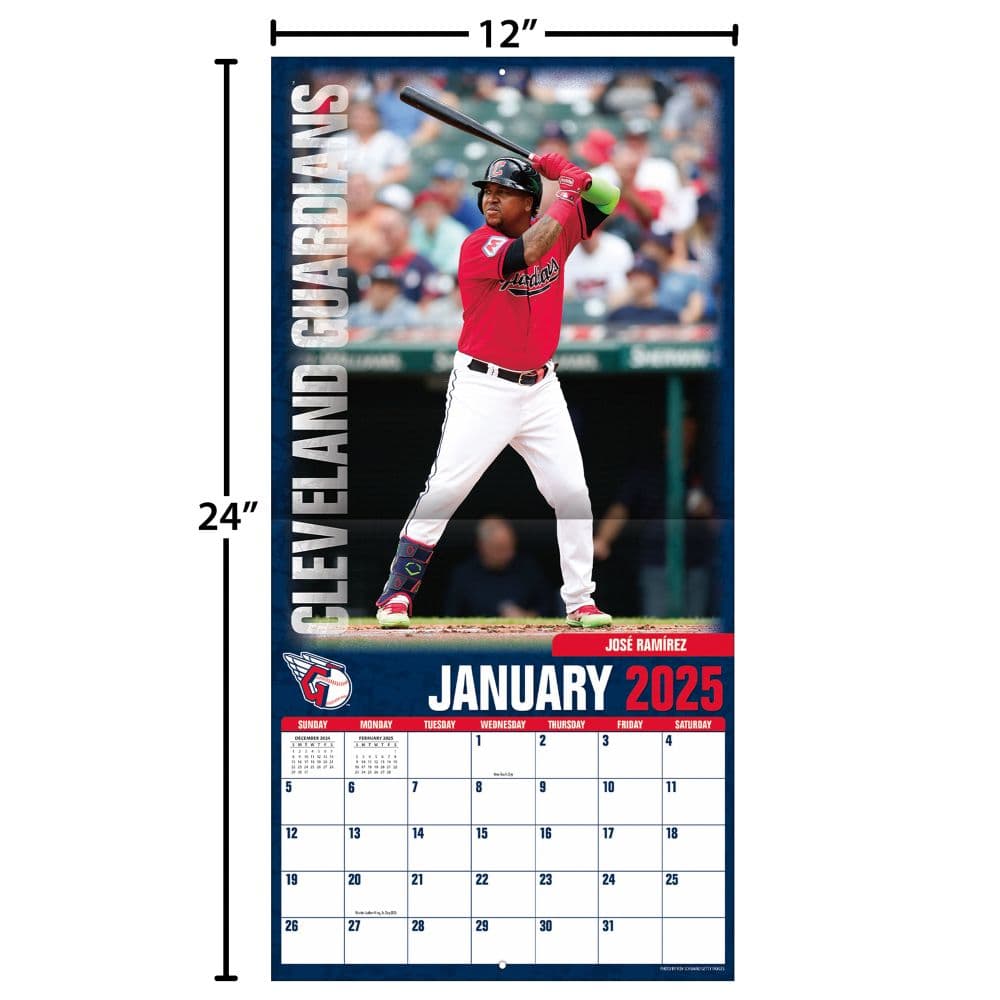 MLB Cleveland Guardians 2025 Wall Calendar Fifth Alternate Image