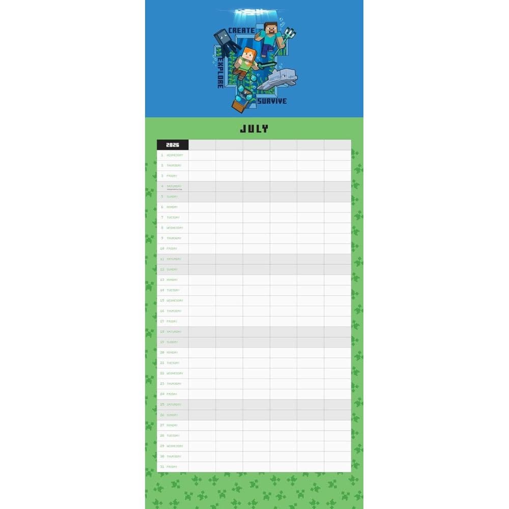 Minecraft 2026 Family Wall Planner Fourth Alternate Image