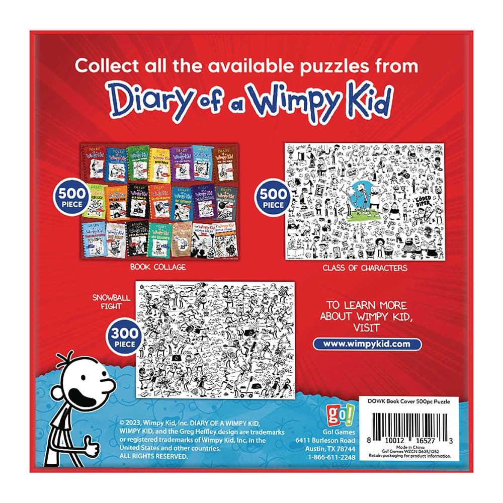 Diary of a Wimpy Kid Book Cover 500 Piece Puzzle back