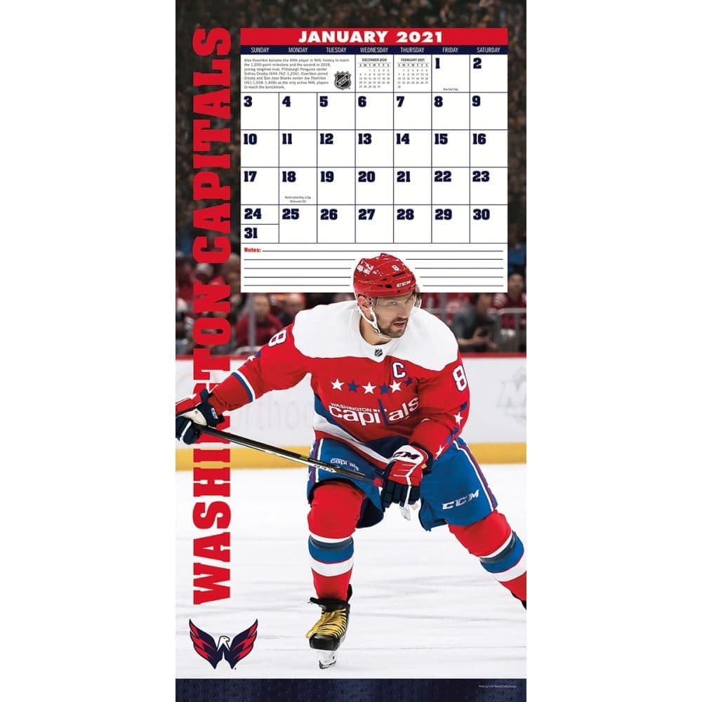 Washington Capitals Alex Ovechkin Player Wall Calendar Calendars Com