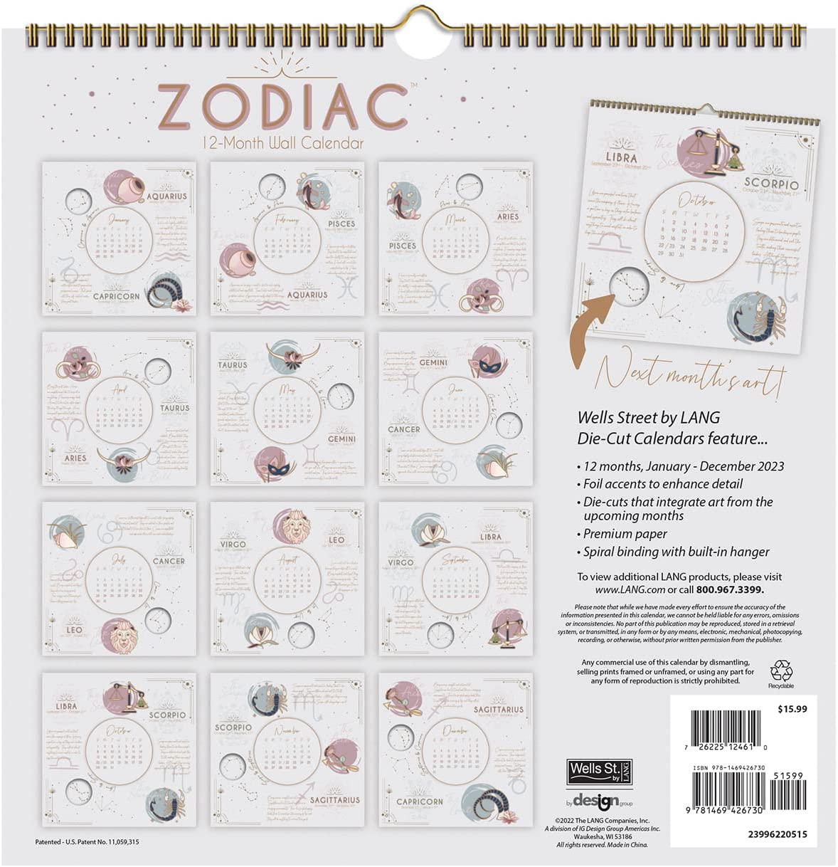 Zodiac 2023 DieCut Spiral Calendar - Calendars.com